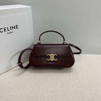 Uubags Celine Teen Lola in shiny calfskin bag in burgundy 20x11.5x5cm