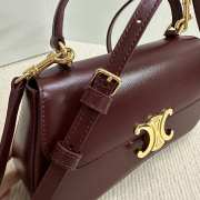 Uubags Celine Teen Lola in shiny calfskin bag in burgundy 20x11.5x5cm - 2