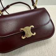 Uubags Celine Teen Lola in shiny calfskin bag in burgundy 20x11.5x5cm - 3