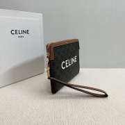 Uubags | Celine small pouch with strap in triomphe canvas with Celine Print 25x17.5x1cm - 6