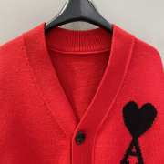 Uubags | Ami Paris Red Logo Wool Cardigan - 2