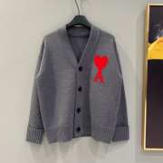 Uubags | Ami Paris Grey Logo Wool Cardigan - 1