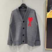 Uubags | Ami Paris Grey Logo Wool Cardigan - 2