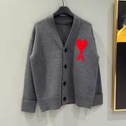 Uubags | Ami Paris Grey Logo Wool Cardigan - 3