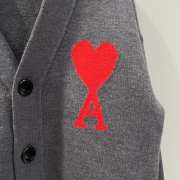 Uubags | Ami Paris Grey Logo Wool Cardigan - 4