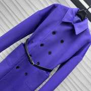 Uubags | Belted Long Coat Purple Double-Sided Blended Virgin Wool and Angora Felt - 5