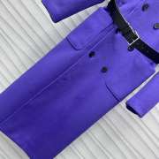 Uubags | Belted Long Coat Purple Double-Sided Blended Virgin Wool and Angora Felt - 2