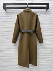 Uubags | Belted Long Coat Green Double-Sided Blended Virgin Wool and Angora Felt - 3