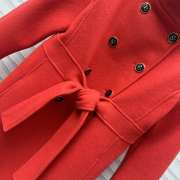 Uubags | Belted Long Coat Red Double-Sided Blended Virgin Wool and Angora Felt - 6