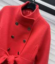 Uubags | Belted Long Coat Red Double-Sided Blended Virgin Wool and Angora Felt - 2