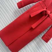 Uubags | Belted Long Coat Red Double-Sided Blended Virgin Wool and Angora Felt - 4