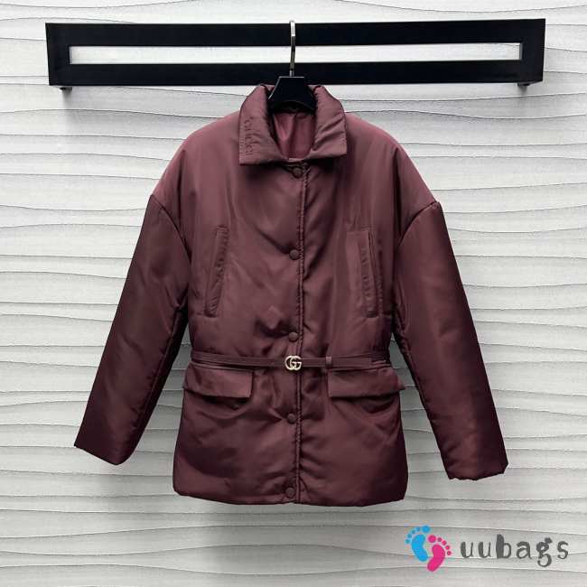 Uubags | Gucci Belted appliquéd padded gabardine jacket - 1