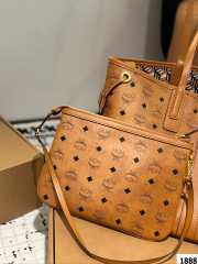 Uubags | MCM Reversible Liz Shopper Bag in Visetos Brown 17x36x28cm - 3