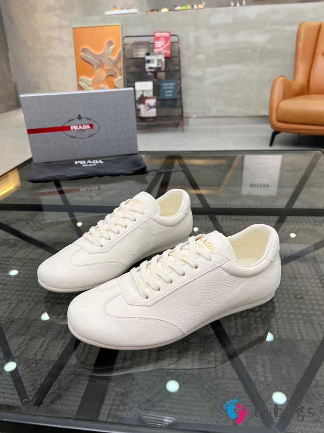 Uubags | Prada leather sneaker in Ivory - 1