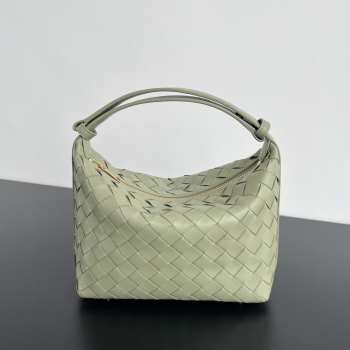 Uubags | Bottega Veneta Wallace bag with Intrecciato craftsmanship in light green calf leather 22x13x9.5cm