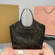 Uubags | Miu Miu Leather tote bag in coffee 38x17x30cm - 1