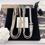 Uubags | Chanel Silver/Gold Double C Multi-layer Snake Bone Chain Necklace - 1