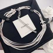 Uubags | Chanel Silver/Gold Double C Multi-layer Snake Bone Chain Necklace - 3