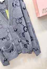 Uubags | Gucci intarsia-knit cardigan in grey - 2