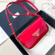 Uubags | Prada patent leather shoulder bag with flap in red 10.5x20.5x4cm - 1