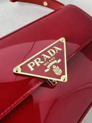 Uubags | Prada patent leather shoulder bag with flap in red 10.5x20.5x4cm - 6