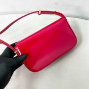 Uubags | Prada patent leather shoulder bag with flap in red 10.5x20.5x4cm - 5