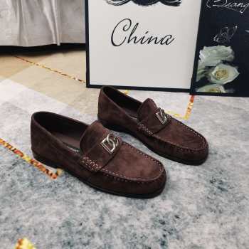 Uubags | Dolce & Gabbana Suede loafers in dark brown