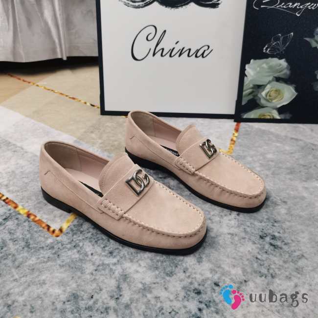 Uubags | Dolce & Gabbana Suede loafers in light beige - 1