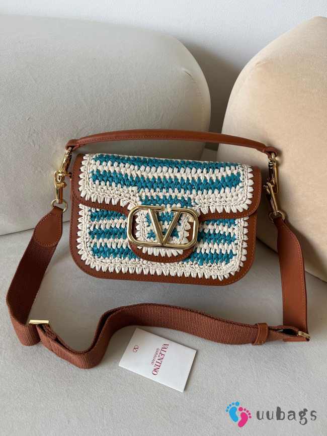 Uubags | Valentino Garavani Alltime Vlogo Bag In Blue 23.5x18x8cm - 1