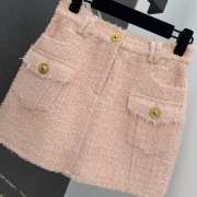 Uubags | Balmain tweed skirt in pink - 4