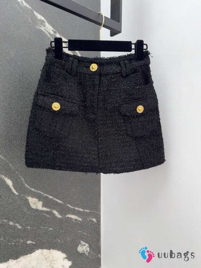 Uubags | Balmain tweed skirt in black - 1