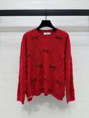 Uubags | Valentino bow embroidered wool sweater in red - 1