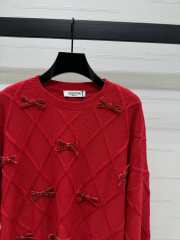 Uubags | Valentino bow embroidered wool sweater in red - 5