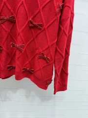 Uubags | Valentino bow embroidered wool sweater in red - 4