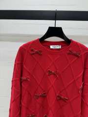 Uubags | Valentino bow embroidered wool sweater in red - 2