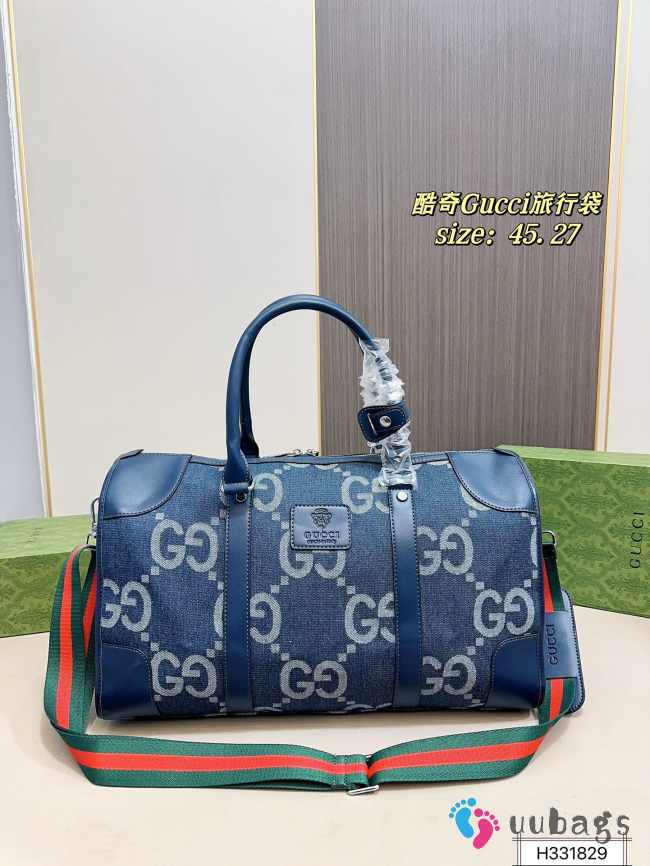 Uubags | Gucci large bag in blue denim 45x27x20cm - 1