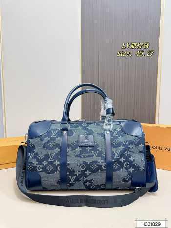 Uubags | Louis Vuitton Keepall Blue Denim Bag 45x27x20cm