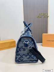 Uubags | Louis Vuitton Keepall Blue Denim Bag 45x27x20cm - 6