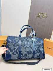 Uubags | Louis Vuitton Keepall Blue Denim Bag 45x27x20cm - 5