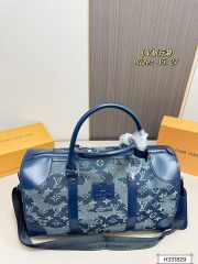 Uubags | Louis Vuitton Keepall Blue Denim Bag 45x27x20cm - 4