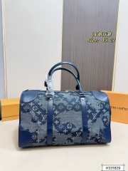 Uubags | Louis Vuitton Keepall Blue Denim Bag 45x27x20cm - 2