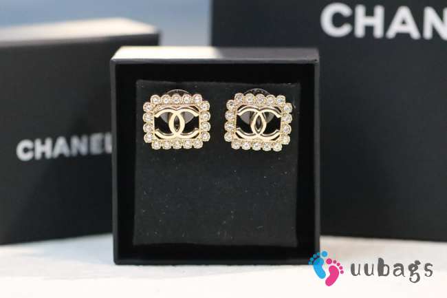 Uubags | Chanel earrings black with diamond - 1