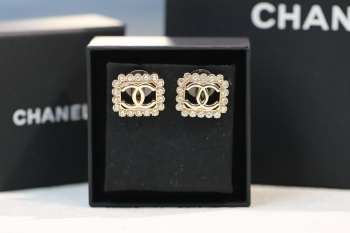 Uubags | Chanel earrings black with diamond