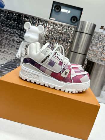 Uubags | Louis Vuitton Trainer Maxi Brown Damoflage In White/pink/purple