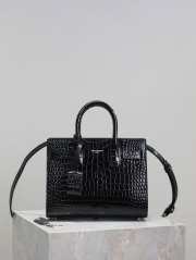 Uubags | YSL SAC DD JOUR IN CROCODILE LEATHER BAG BLACK 22x18x10.5cm - 1