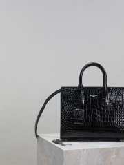 Uubags | YSL SAC DD JOUR IN CROCODILE LEATHER BAG BLACK 22x18x10.5cm - 2