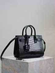 Uubags | YSL SAC DD JOUR IN CROCODILE LEATHER BAG BLACK 22x18x10.5cm - 6