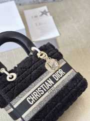 Uubags | Dior Medium Lady D-lite Black Cannage Shearling Bag 24x20x11cm - 6