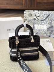 Uubags | Dior Medium Lady D-lite Black Cannage Shearling Bag 24x20x11cm - 2