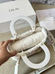 Uubags | Dior Medium Lady D-lite White Cannage Shearling Bag 24x20x11cm - 2